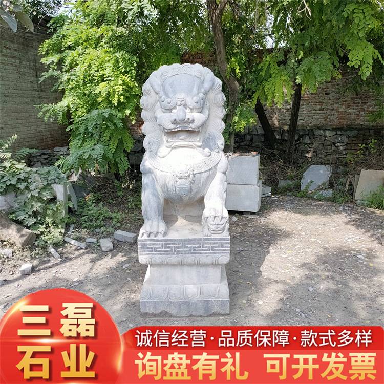 石雕动物 新中式庭院门前石狮子一对 石雕麒麟一对风景区石雕大象
