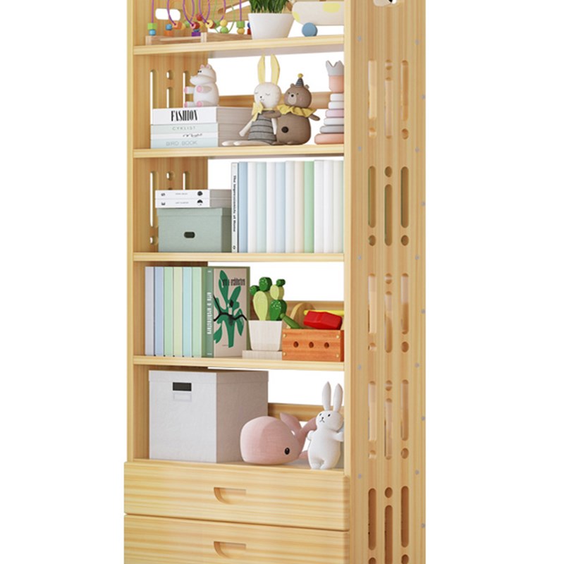 实木书架置物架落地多层省空间现代儿童学生小书柜子简约客厅收纳