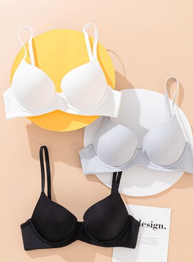 薄款大码大罩杯白色内衣全罩杯大胸显小文胸聚拢无痕钢圈胸罩双扣