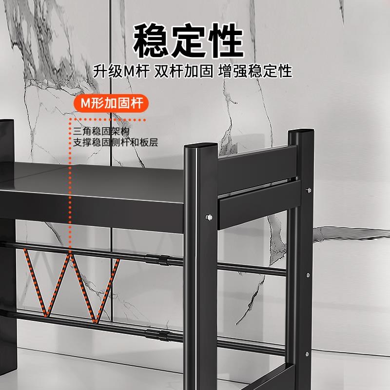 微波炉架子置物架台面烤箱可伸缩双层多功能桌面厨房收纳家用橱柜