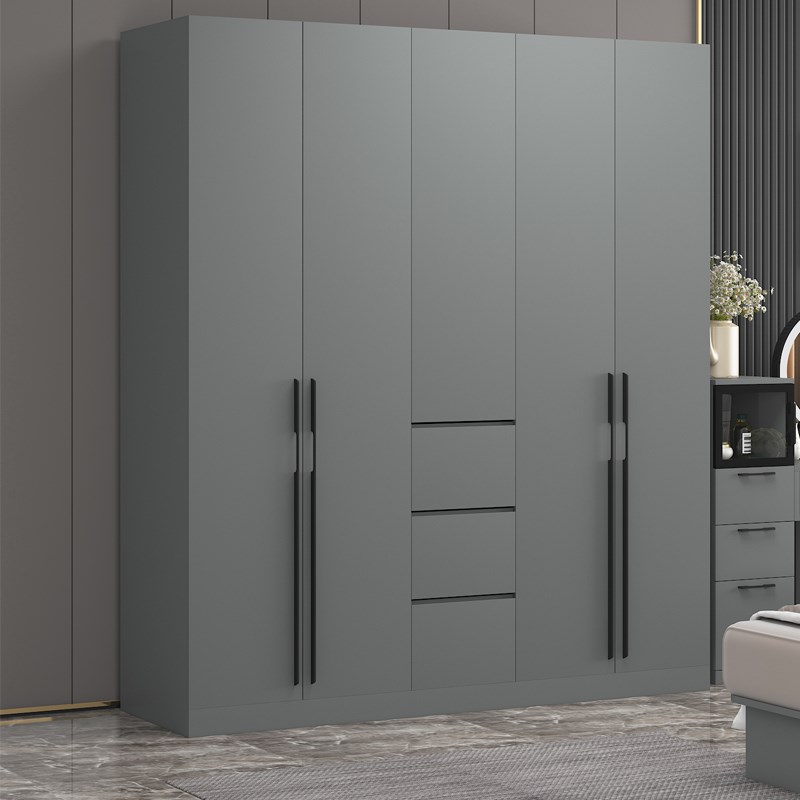简约现代卧室开门大衣柜定制二三四门小户型实木储物柜衣橱阳台柜