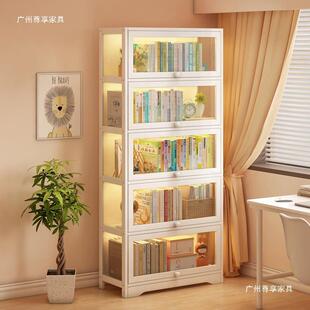 透明物防收WMC纳书柜尘现代多层玻璃置架家用落地展示亚克力书柜