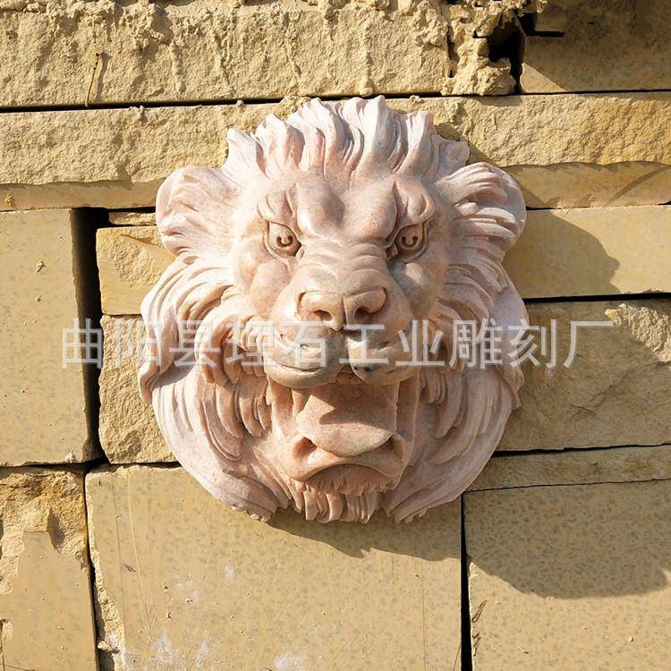 雕狮子头喷水雕刻户外招财LS-X268流水喷泉欧式装饰挂碧泉水石吐