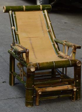 竹躺椅老椅送人坐垫竹制品竹竹椅VJB子靠背椅发沙传统阳台田园椅