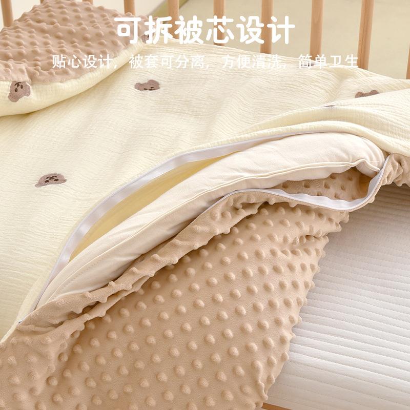 被新生儿棉花被婴儿泡泡抚A纱豆豆绒安棉花幼儿儿园童午休棉花被