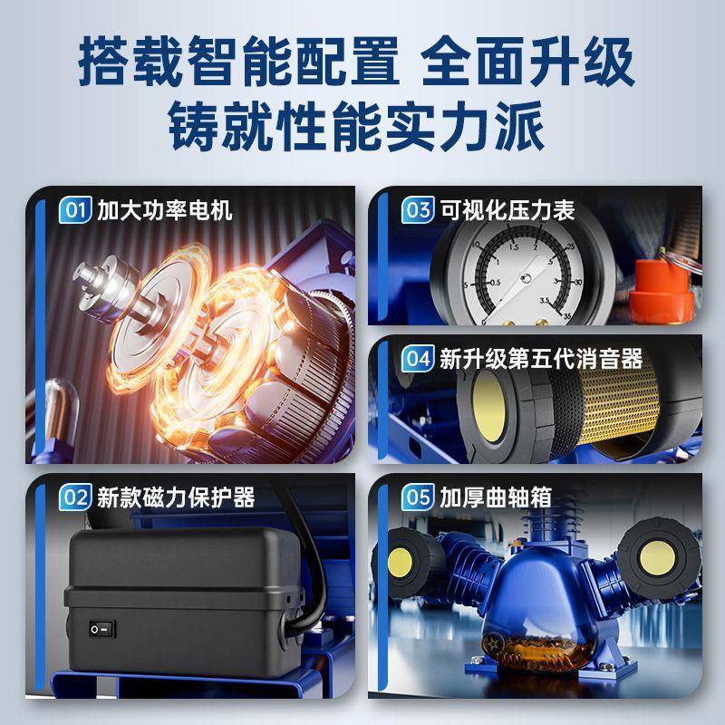 工业级空机大型380压V压压打气泵220V小型空气缩机汽修喷漆见描述