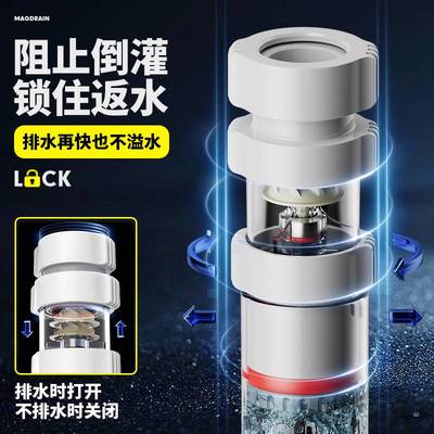 厨房50下水管防返臭防臭神器卫生间下水道防反水三通排水管密封塞