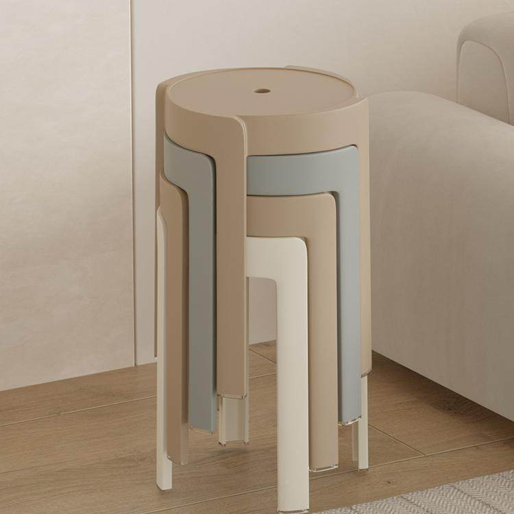 时尚约塑78料放凳子加厚家用久特厚可叠摞简叠坐舒服椅子高圆凳板