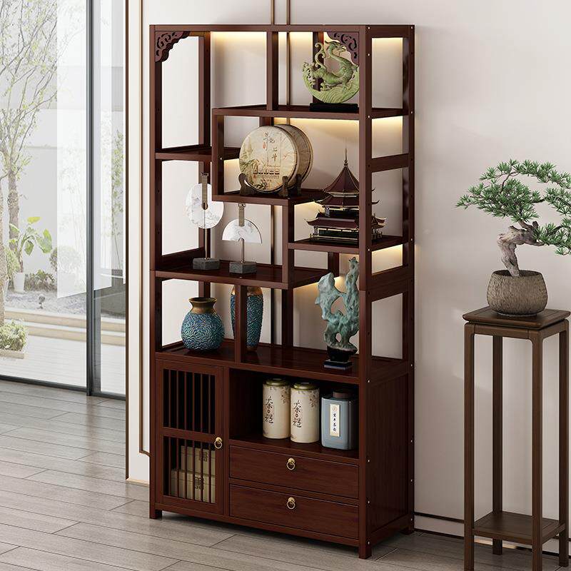 博古架中式茶示柜置物架0822客厅多宝阁摆件展架茶实木非茶室具收