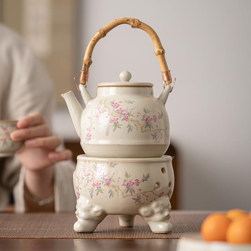 汝窑温家用茶温器小茶火炉保暖茶壶蜡烛酒精底座大容茶量茶ZBY--0