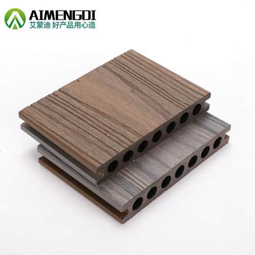 木挤地板户外庭院泳池地塑板景共观工程UWK空心圆共挤孔木塑地板