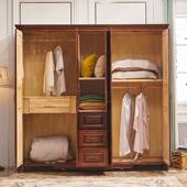 美实木ULU衣式 柜主卧衣室原木家具四五衣门大柜组合整体柜厂家直
