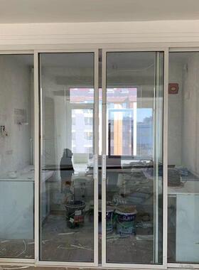 极窄边框台厨房推拉344门阳客厅吊轨隔三联动玻璃断门卫生货间移