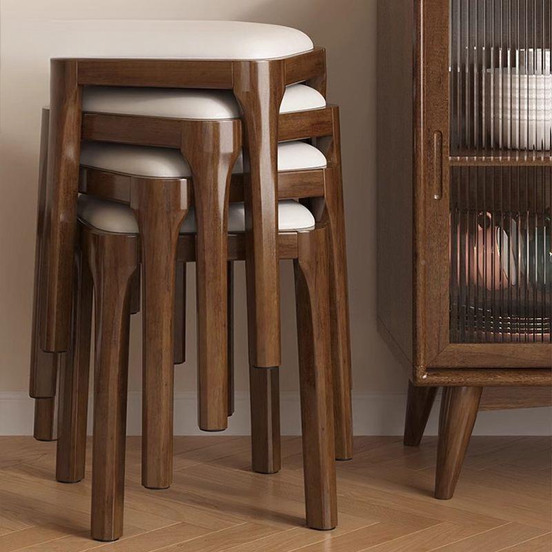 实木软包凳子家用可叠放板凳客厅30整装矮凳椅简约桌小方凳餐妆梳