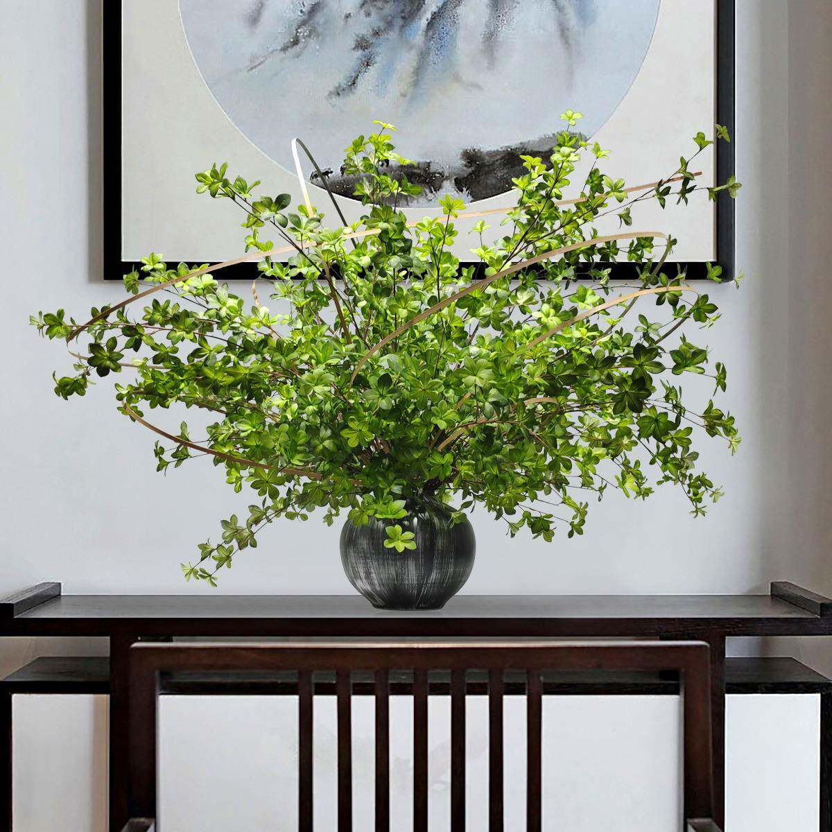 室内仿景真植新中式桌面大型绿花玄艺酒店大1206堂装饰仿真花关观