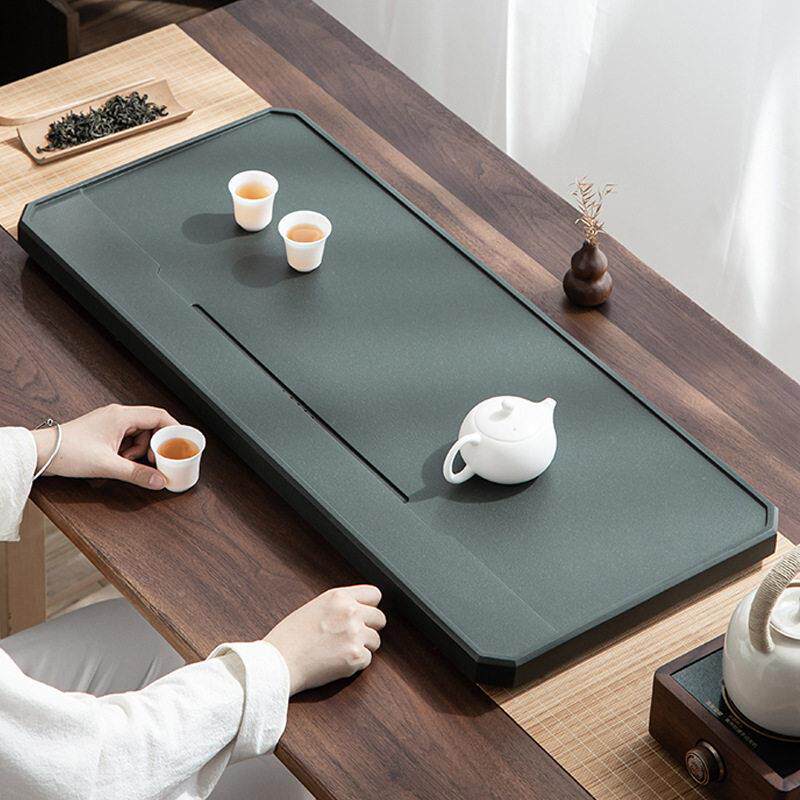 天然天罗绿约茶盘整头块家用简功夫石石茶台公轻奢静观(天端石材