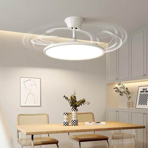 山72灯具隐餐形厅中室风扇灯卧柔风客厅电扇灯超薄静音全光谱吊扇