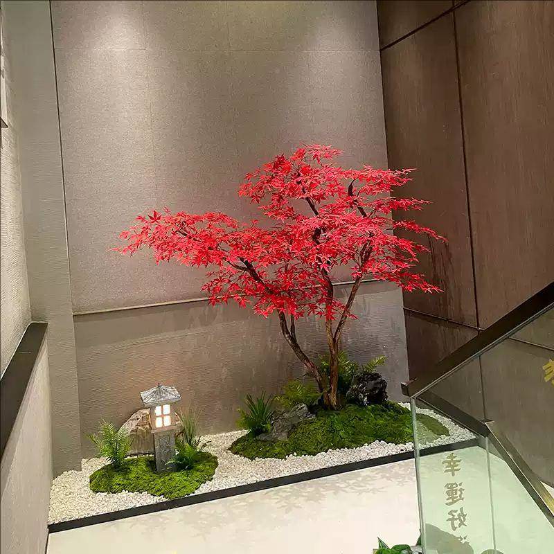 仿真枫叶树内场红枫树商酒店仿真枫树大厅绿植室外落地造景装饰假