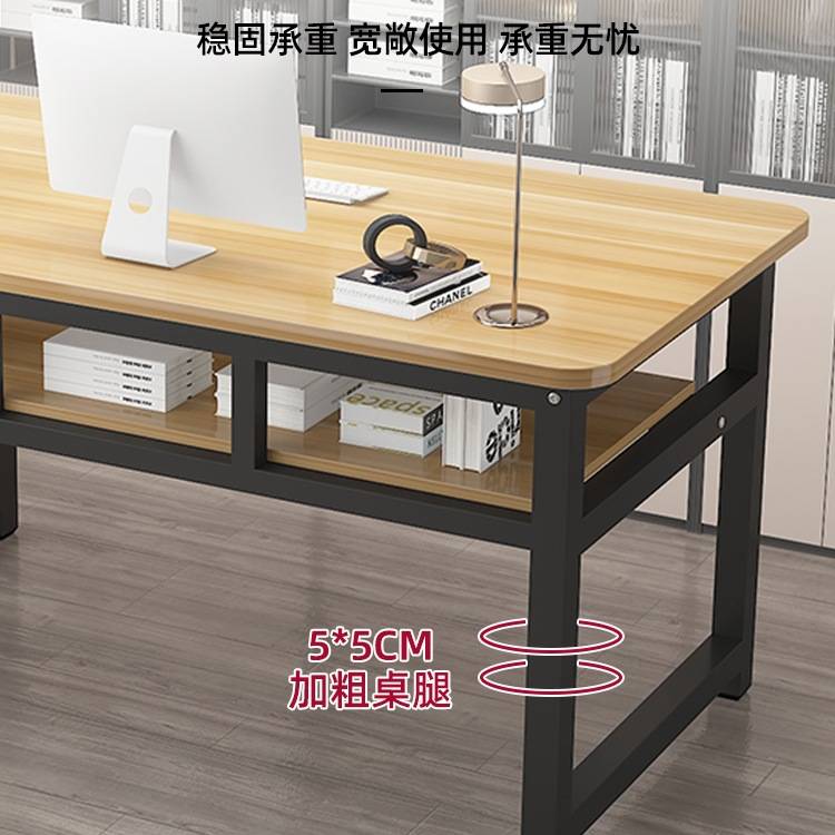 电脑桌台式家用双层桌简易书桌卧室学生写字桌双人长方形办公桌g^