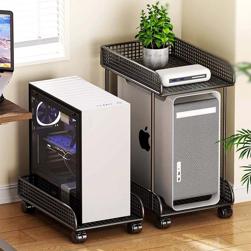 台式电脑桌下主机托架可移动滑轮放置物架机箱柜底座托盘支架加宽