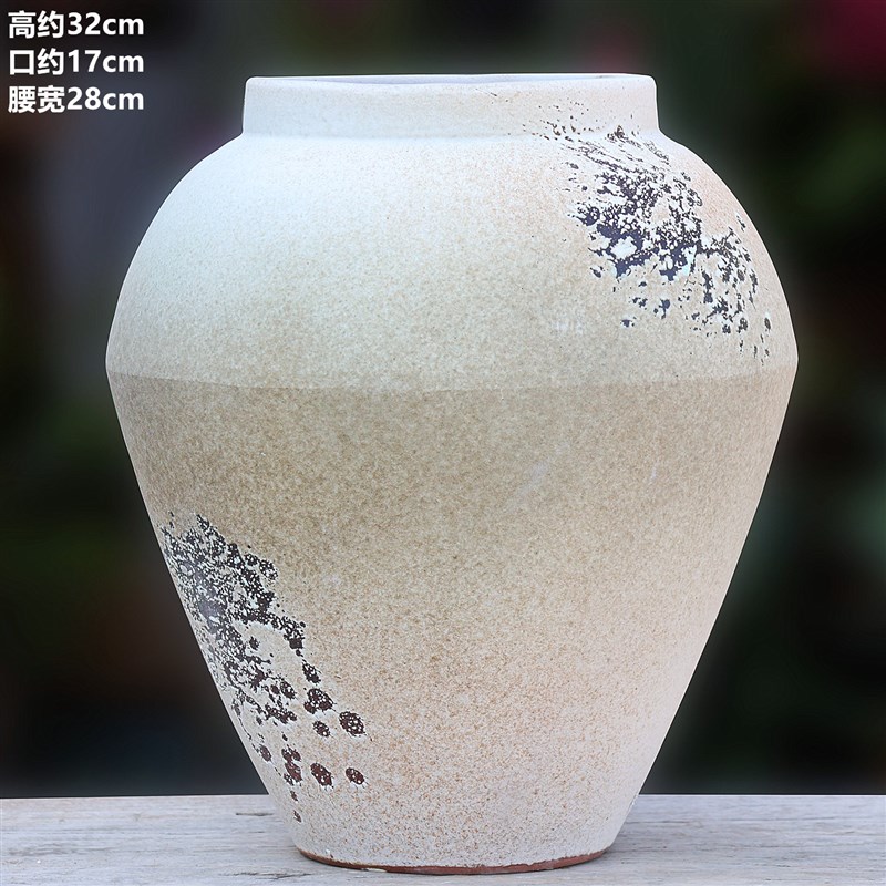 复古多肉花盆粗陶家用陶瓷三角梅绣球轻奢盆大口径侘寂Z风多肉花