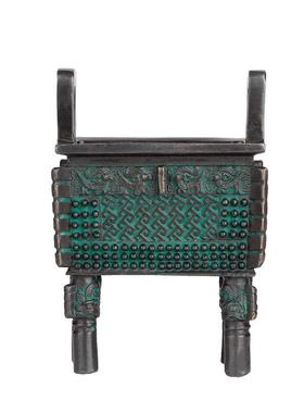 纯黄铜鼎小号铜鼎摆件客厅家居装饰品九鼎返古青铜工艺礼品鼎摆件