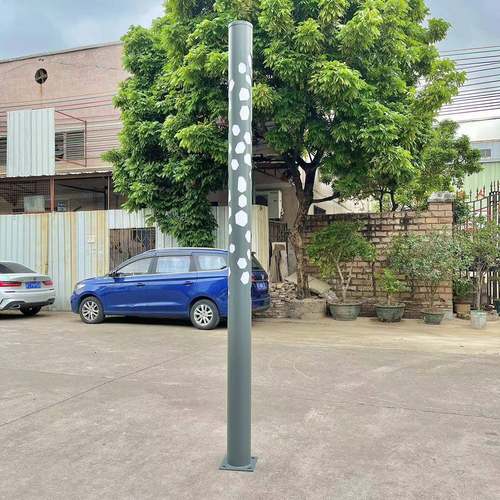 3米160mm圆柱形镂空雕刻花纹图案景观灯亚克力柱LED发光庭院路灯