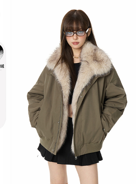 i.t GROUNDZERO 座山雕可拆卸毛领加厚保暖防寒工装夹克式羽绒服