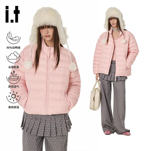 it GROUNDZERO轻薄款排骨羽绒服男女款冬季2025新款外套短款立领