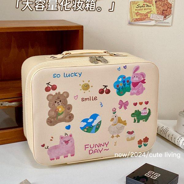 可爱奶油风手提行李箱化妆箱包学生旅行箱便携迷你收纳盒女小箱子,收纳整理,化妆箱/盒,淘宝优惠券,粉丝福利购,淘宝优惠卷