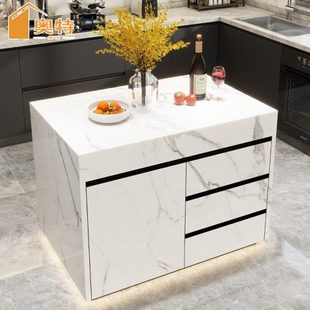 岛台柜单独小户型窄倒台餐桌一体厨房可移动独立中岛单独小导台头