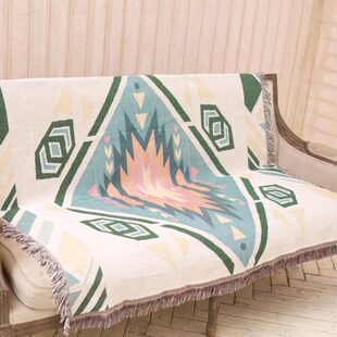 北欧几何客厅沙发巾休闲毯全棉线毯沙发巾盖巾地毯桌布茶几布挂毯