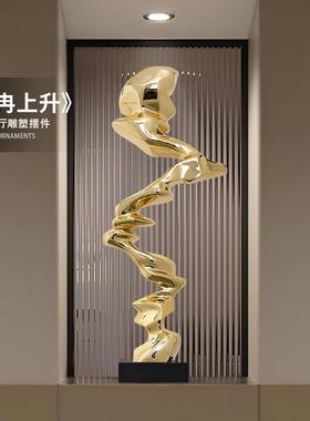 现代轻奢酒店大堂摆件样板间客厅入户玄关抽象树脂电镀雕塑艺术品