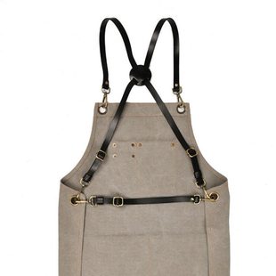围裙专用背带 皮革肩带 真皮交叉挂脖带子 复古围裙配件定制LOGO