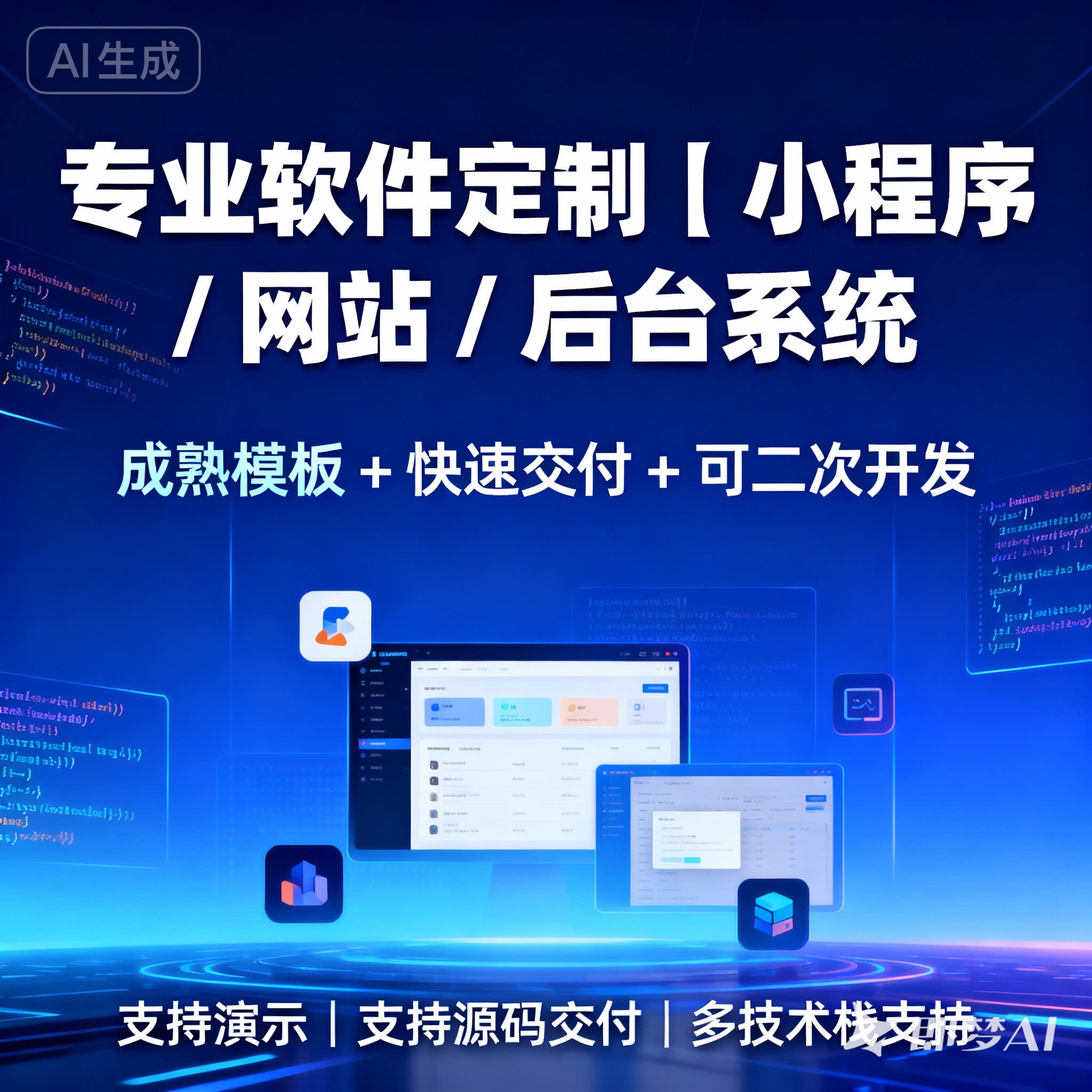 专业软件定制开发小程序/H5/网站管理后台快速交付可二开支持演示