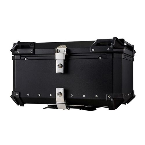 现55L/65L/80L/100L铝合金摩托车尾箱高级耐看可拆卸平面/压纹黑