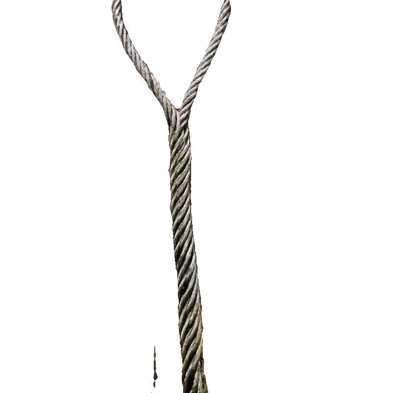 手工编头双扣钢丝绳起重吊装吊车吊索具插编头30公分行车油丝绳