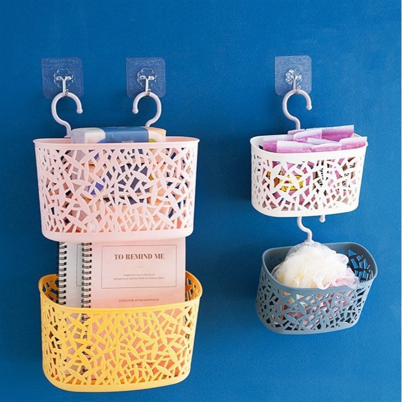 热卖挂篮塑料吊篮置物架挂钩厨房创意蓝子浴室收纳小筐储物带