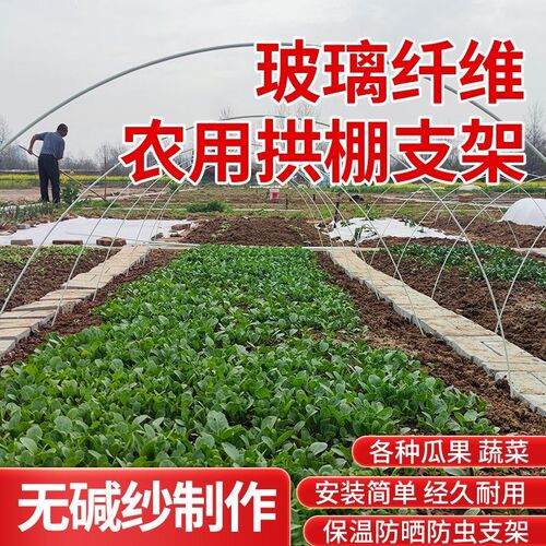 玻璃纤维小拱棚支架架子大棚骨架B棚架插地草莓避雨支撑架塑料弓