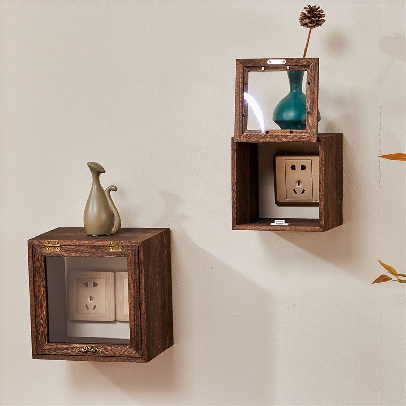 实木开关贴墙贴插座装饰框遮挡保护盖防触电罩按钮箱房间墙洞装饰,家居饰品,开关贴,淘宝优惠券,粉丝福利购,淘宝优惠卷