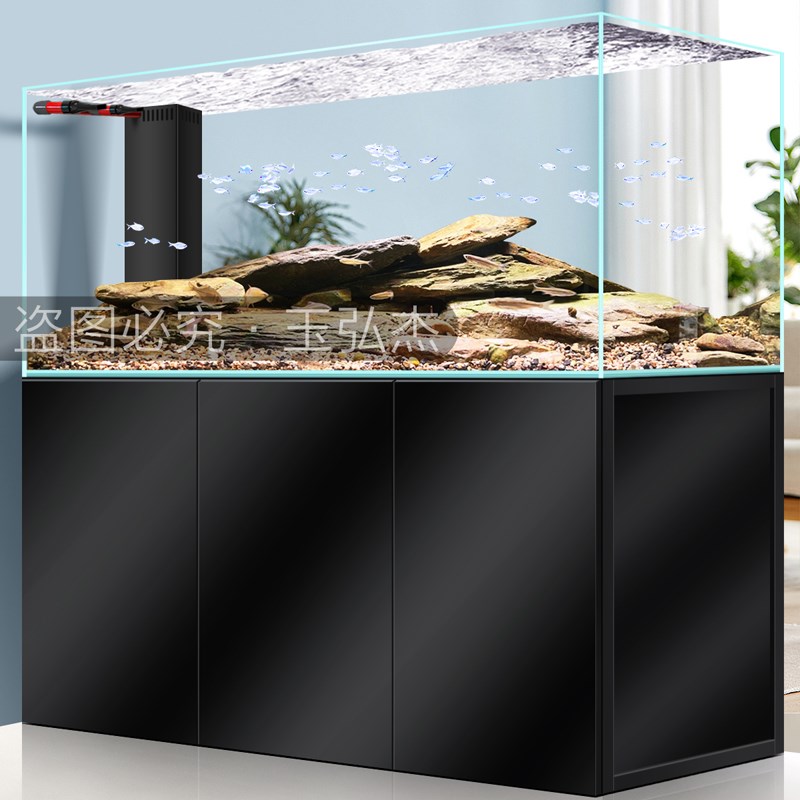 溪流缸鱼缸客厅底滤免换水生态造景水草缸中小型水族箱超白玻璃