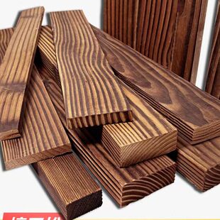 碳化木厚板宽板台面楼梯踏步板户外防腐木板材实木柱子地板条隔板