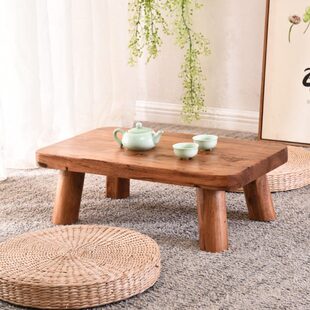 老榆木茶桌实木炕桌飘窗茶几榻榻米桌子阳台茶几小矮桌功夫茶桌