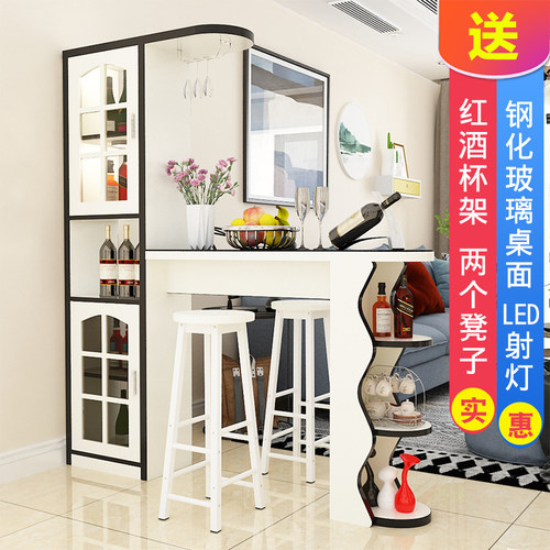 包邮家用吧台桌简约现代欧式客厅玄关柜I可移动靠墙厨房隔断柜酒