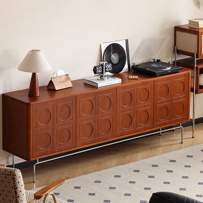 复古电视柜北欧客厅地柜日式小户型储物L柜收纳中古实木视听柜