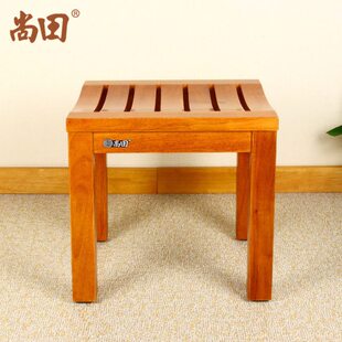 尚田浴室实木防滑洗澡凳镂空淋浴冲淋凳浴足凳多功能原木洗脚坐凳