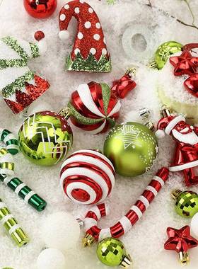 圣诞节装饰品50p饰cs/481挂set彩绘圣诞挂球套装圣诞树装饰件