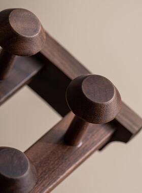 国潮新胡桃茶木置33741物茶杯架子实木茶款道配件家用具茶道用品