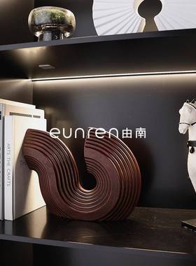 摆北S欧现代简型书挡约装饰摆件客厅UXL博古架卧室电视柜书房软装