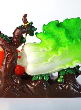 多福多财仿白摆件客厅电视玉柜装饰品开店铺乔菜迁业白12879856菜